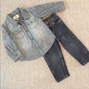 Denim Top & Dark Denim Jeans